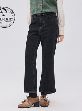 【明星同款】D-HARRY/迪哈利新复古通勤蓝色牛仔裤DH233H96377D