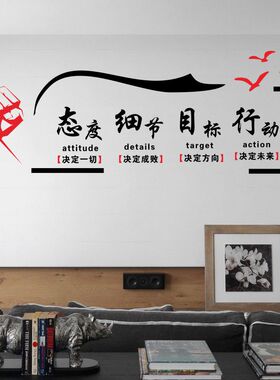 态度风会议室激励标语文化墙