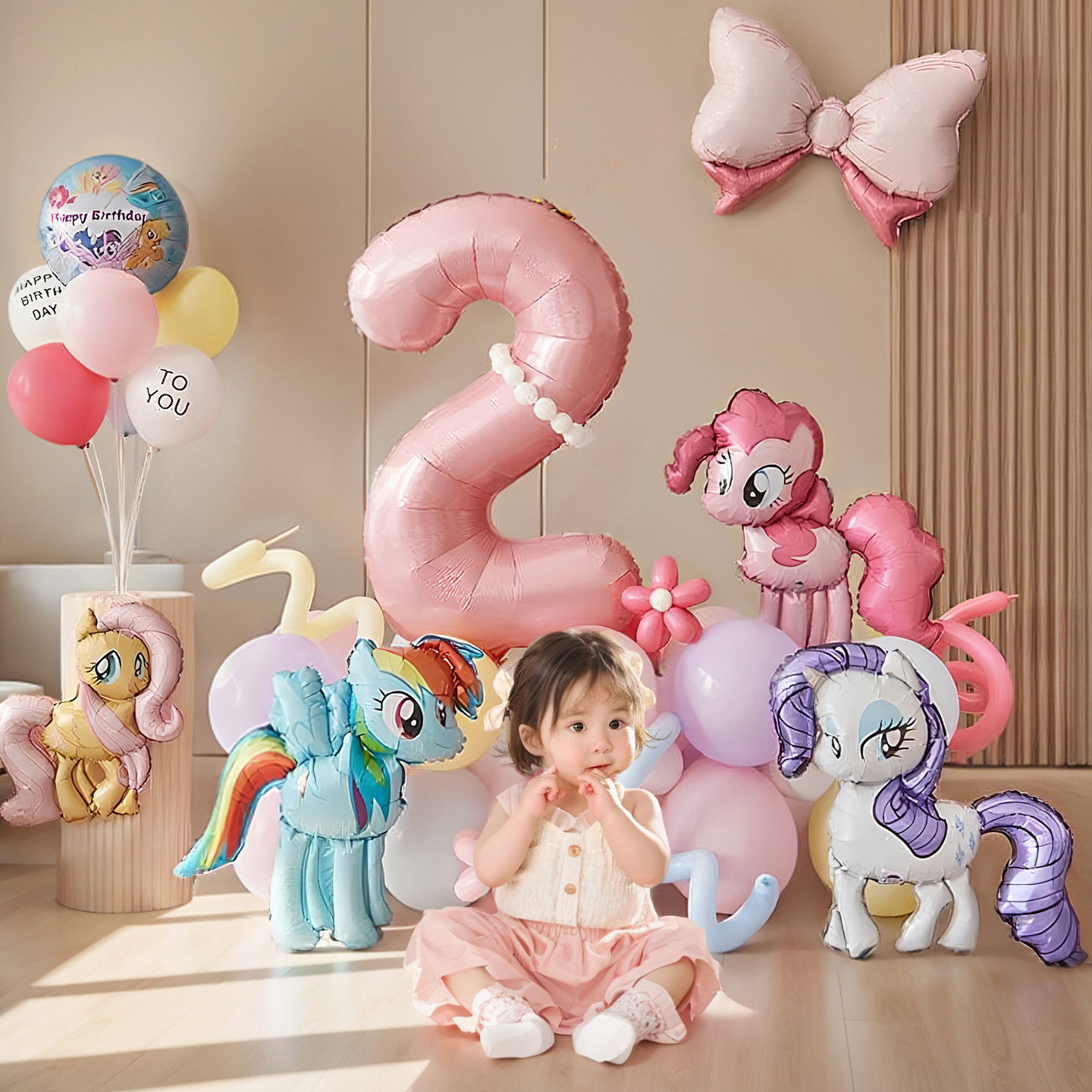 周岁生日布置粉色小马宝莉