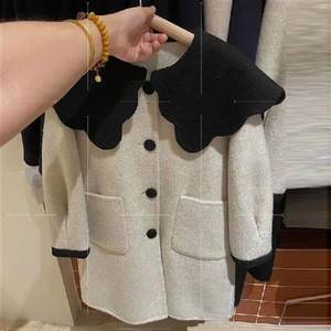 Girls Kids Woolen Coat Jacket Overcoat 2023 Apricot Warm Thi