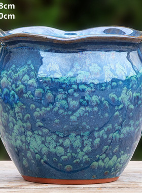 新款创意阳台绿萝盆多肉花盆陶瓷大号陶土三角梅兰花绿植大口径盆