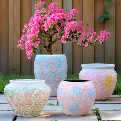 三角梅复古粗陶透气大号花盆