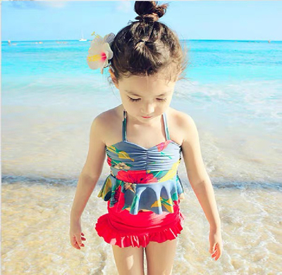 2025新款泳衣三件套儿童女孩游泳衣公主风吊带泳装修身游泳套装