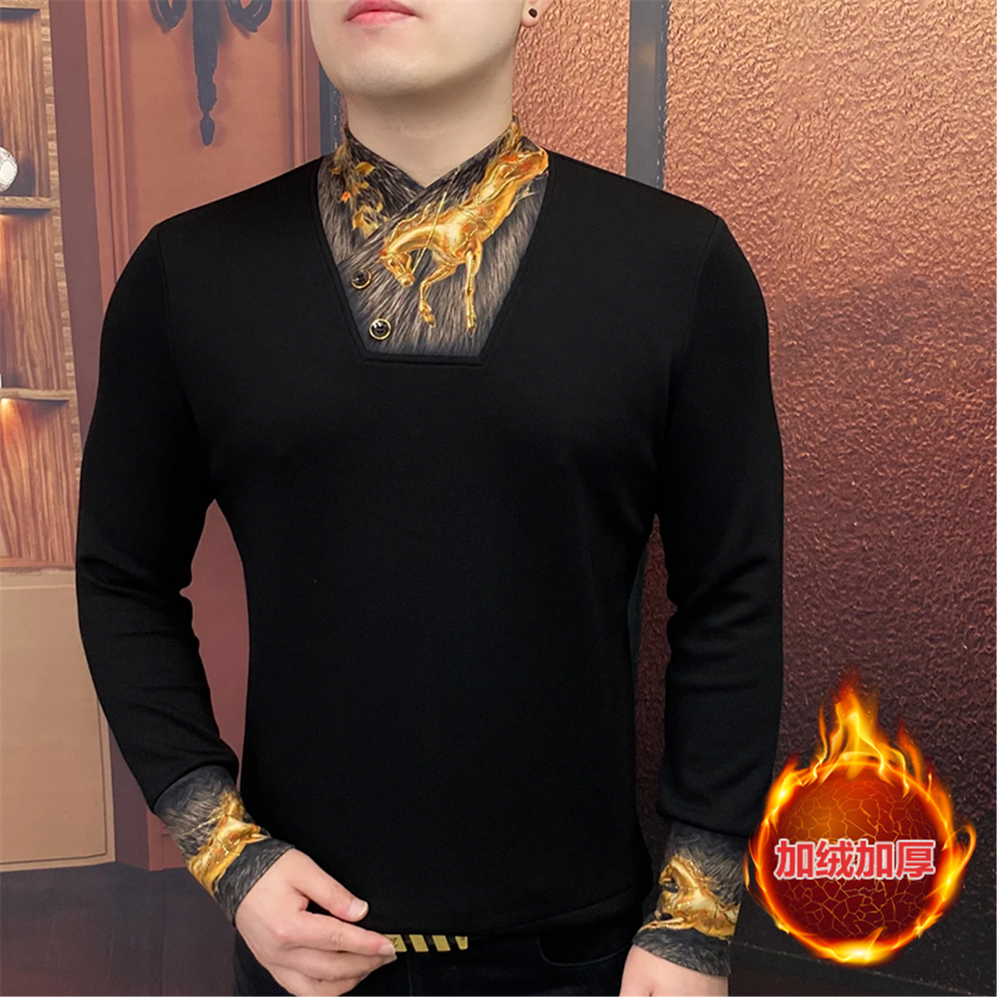 率动官网男士立领加绒卫衣