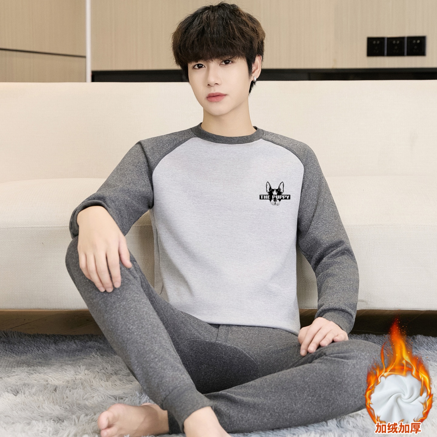 率动官网男童加绒保暖套装