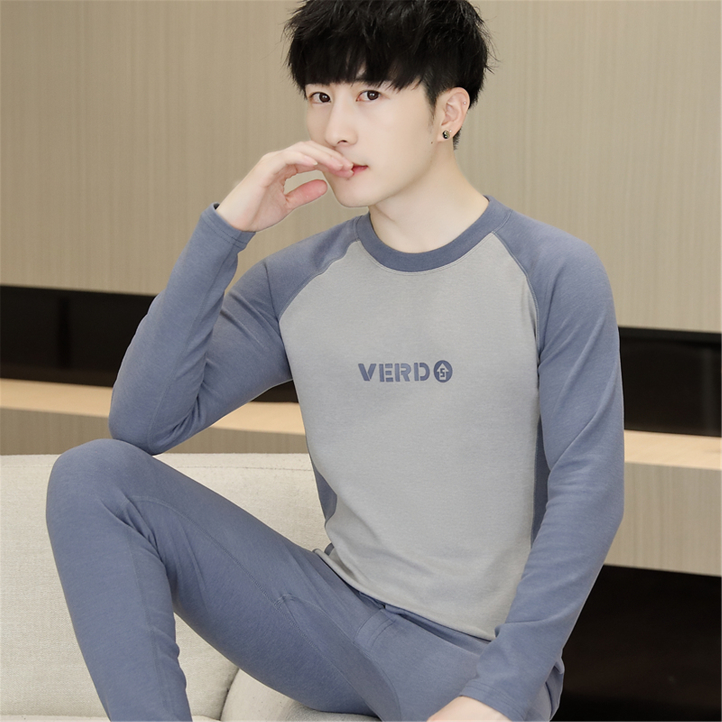 保暖内衣男士秋衣秋裤男款德绒薄款青少年大学生棉毛衫秋衣裤套装