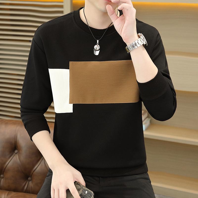 率动男士拼色圆领卫衣