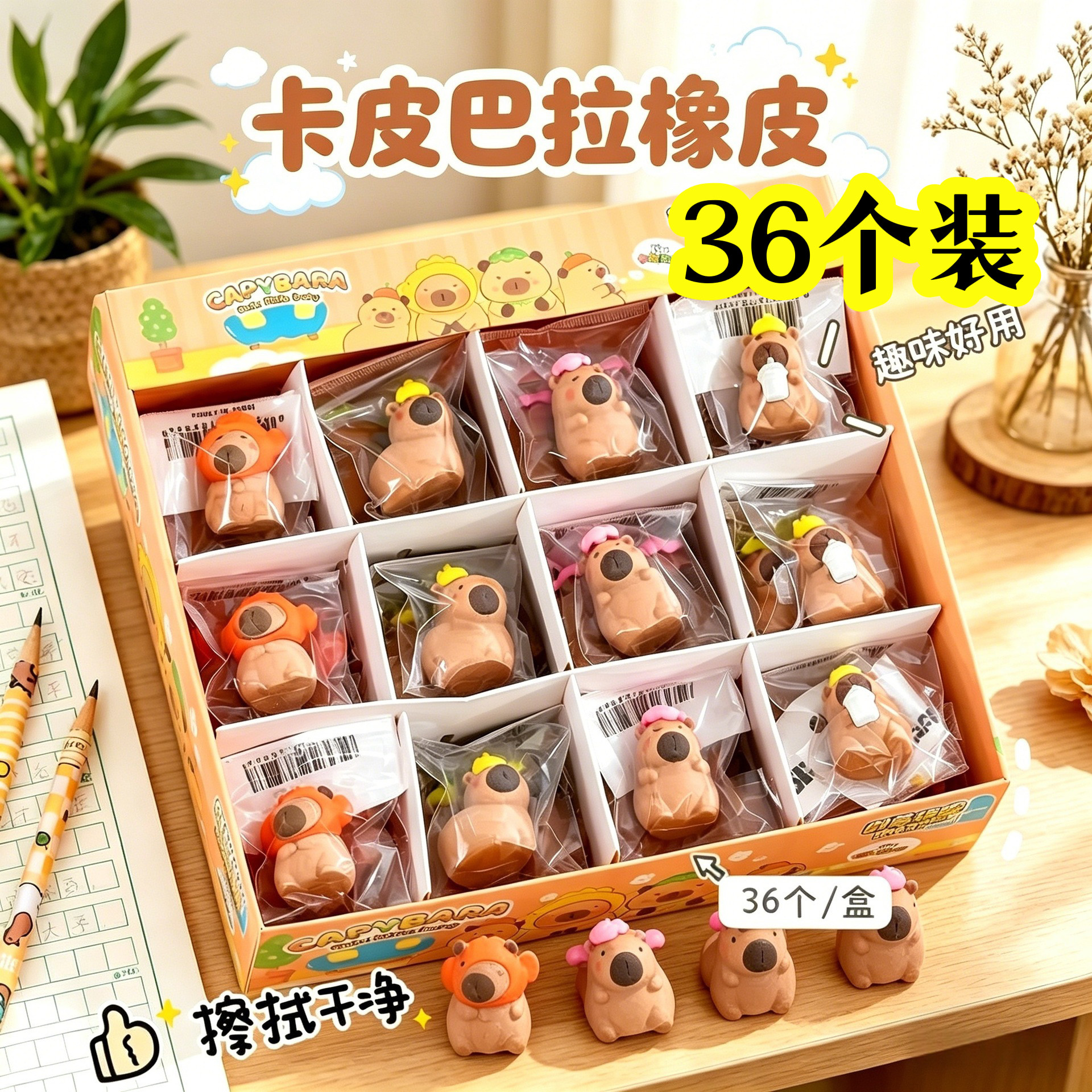 卡皮巴拉橡皮擦创意奖品儿童
