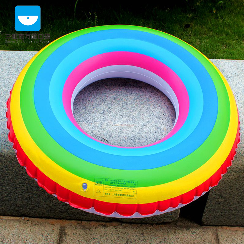 三亚-炫彩充气游泳圈 加厚成人儿童泳圈 专业学习游泳装备救生圈