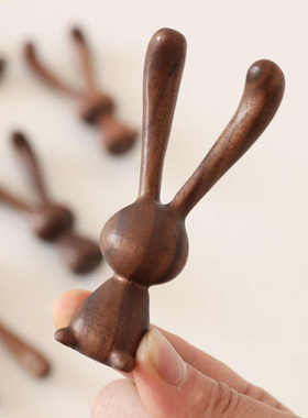 黑胡桃木长耳朵兔子眼部按摩