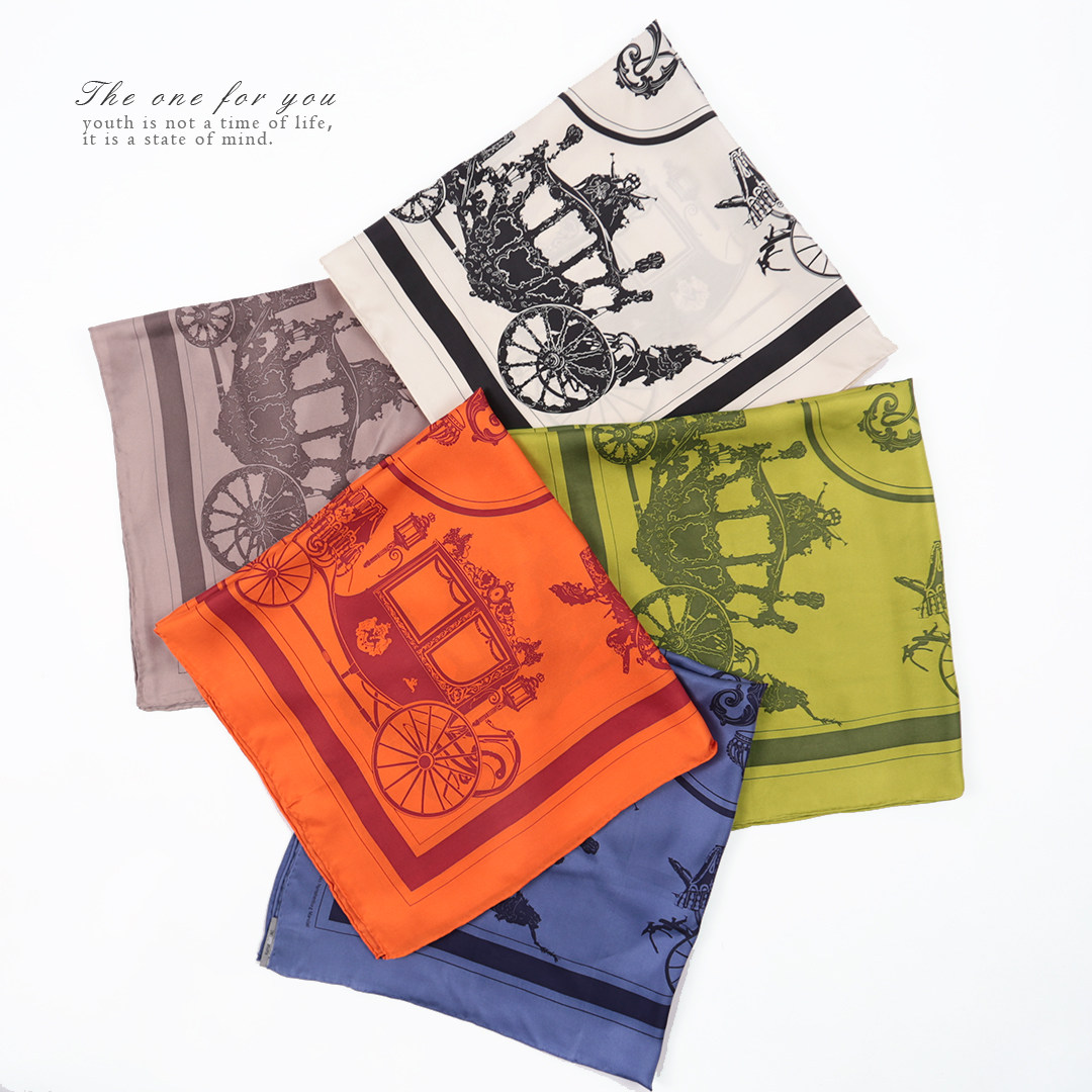 设计款 真丝斜纹中方巾经典马车图案桑蚕丝小丝巾手卷边|msdalam kategori Aksesori/Belt kulit/Hat/Muffler, Muffler/tudung/selendang - dari Buy2taobao.com untuk memberikan perkhidmatan ejen Taobao profesional membeli