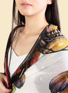 乔其纱方巾桑蚕丝女士防晒披肩