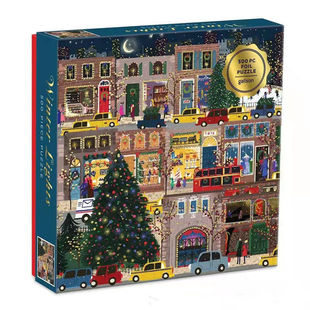 冬灯拼图Galison圣诞节日之夜拼图500片高难度成人减压玩具送礼物