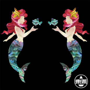 日本产 JOCKOMO 美人魚贴纸 尤克里里贴纸 仿贝壳纹理