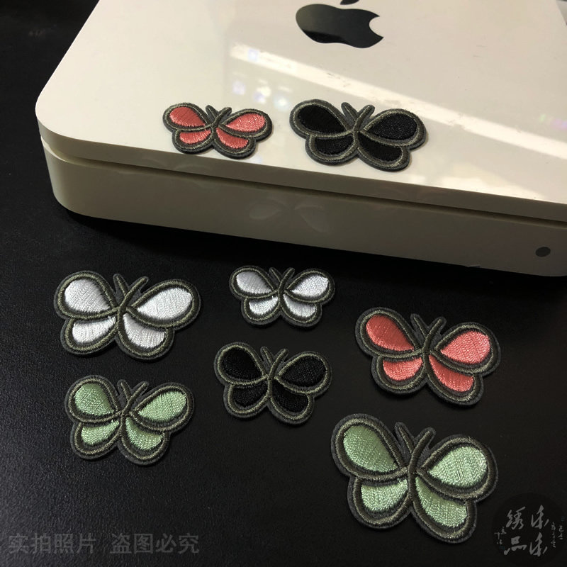 蝴蝶刺绣布贴简化男式衣服补洞补丁贴百搭个性装饰贴点缀小号diy图片