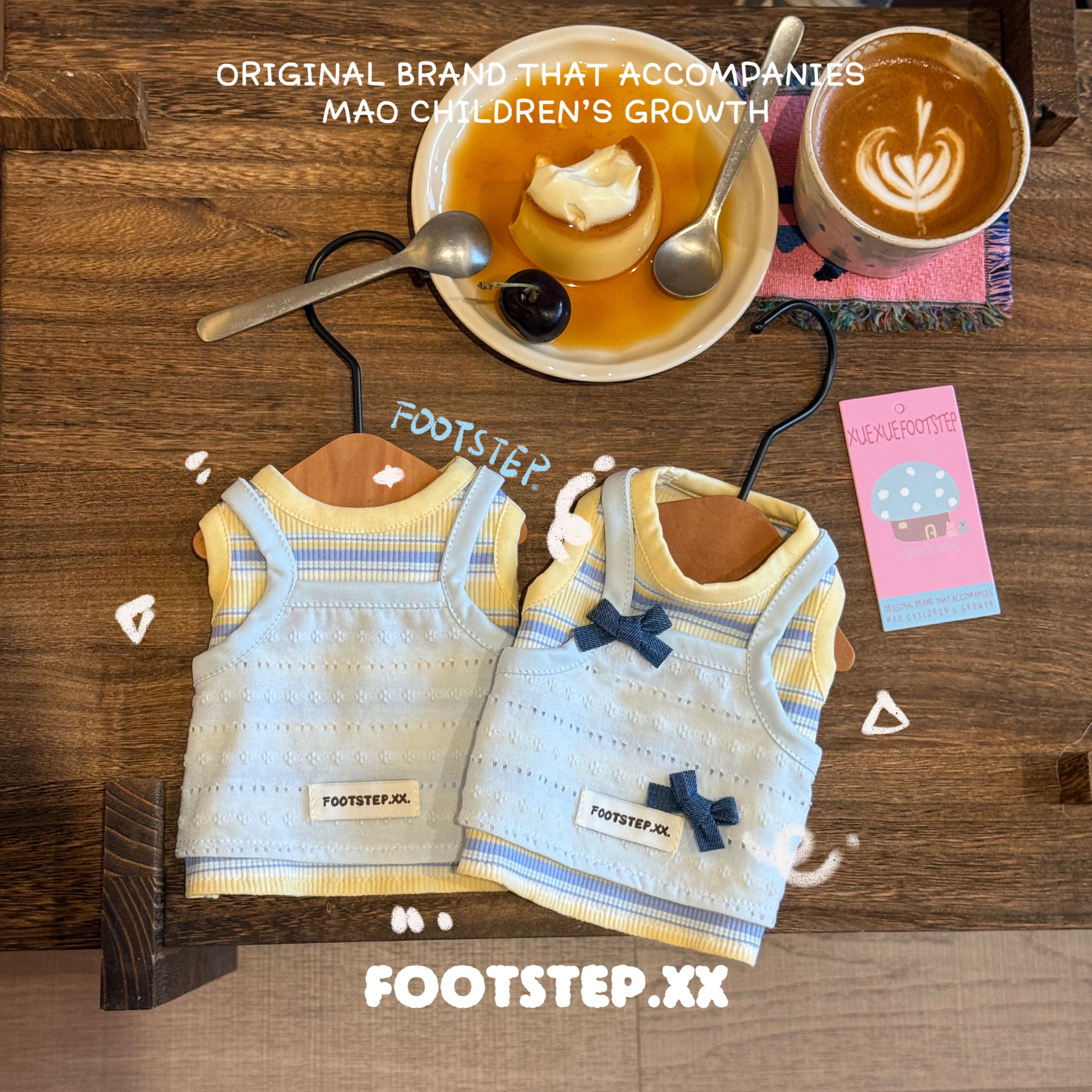 靴靴FOOTSTEP原创宠物衣服春夏款弹力碎花狗狗猫咪薄款假两件图片