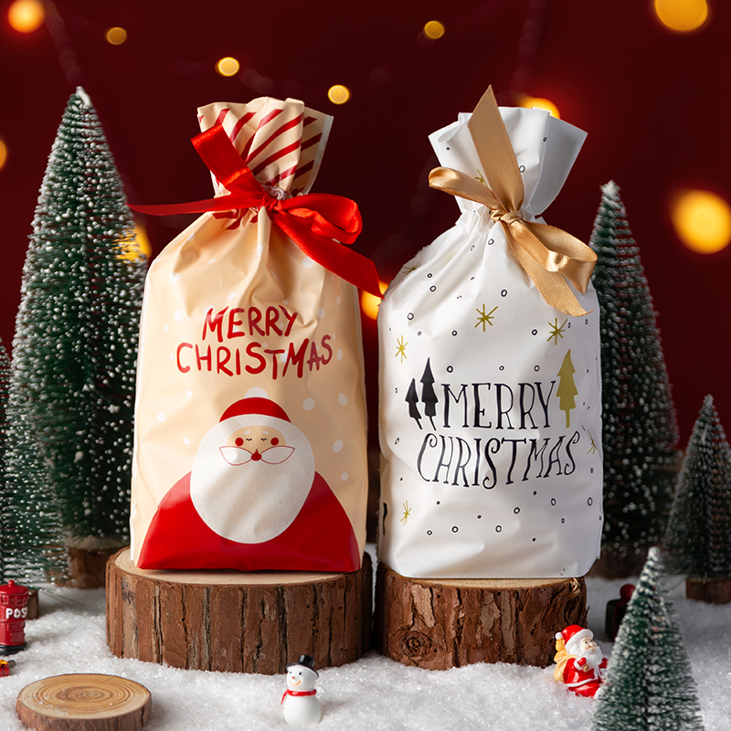 圣诞节抽绳袋礼物糖果袋新年饼干