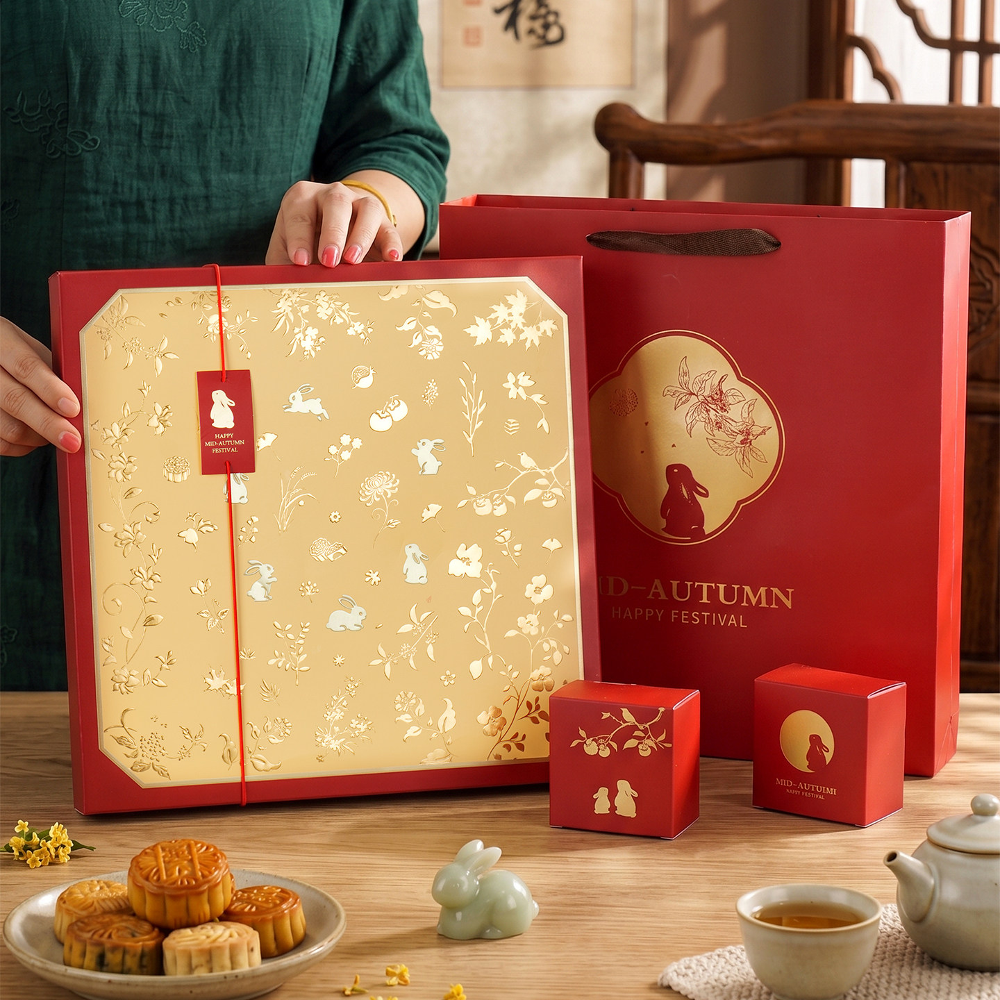 中秋月饼礼盒包装盒高档国潮风8