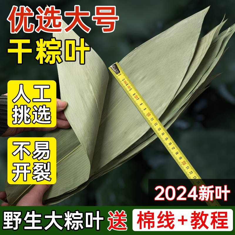 干粽叶大码粽子叶免邮新鲜麻竹箬叶商家用包粽子材料端午批发送绳-封面