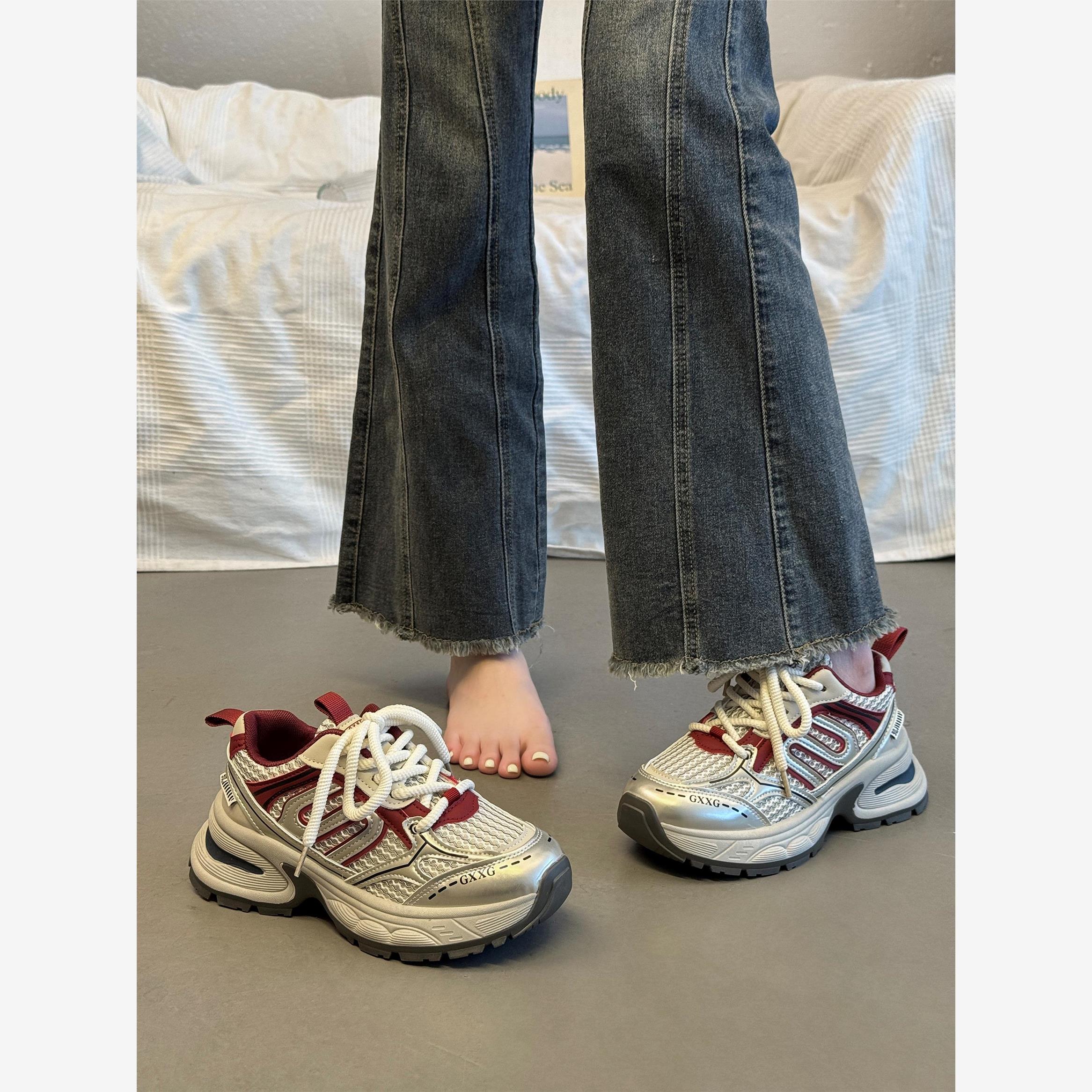 巴黎厚底增高老爹鞋女款鞋子2025秋季新款爆款休闲百搭跑步运动鞋