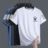 男士 冰丝短袖 T恤男宽松圆领半袖 夏季 体恤大码 简约百搭速干上衣