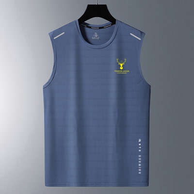 男士冰丝背心夏运动健身打底衫宽肩训练薄款无袖t恤坎肩速干男潮