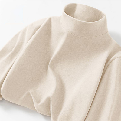 德绒恒温保暖内衣加绒加厚内搭男士打底衫半高领纯色长袖t恤秋衣