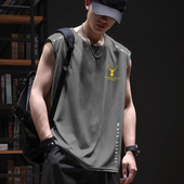 圆领无袖 冰丝背心男透气速干运动休闲宽坎肩外穿男士 t恤 精选
