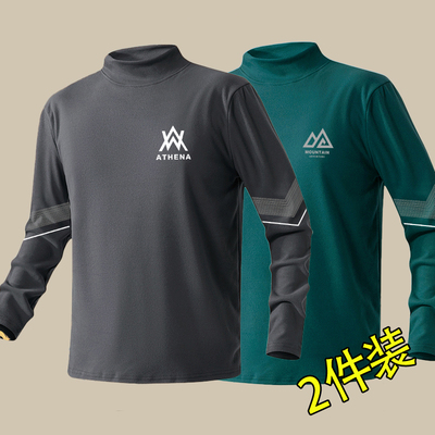 秋冬季德绒内搭打底衫男士长袖t恤半高领秋衣潮牌上衣服品质男装