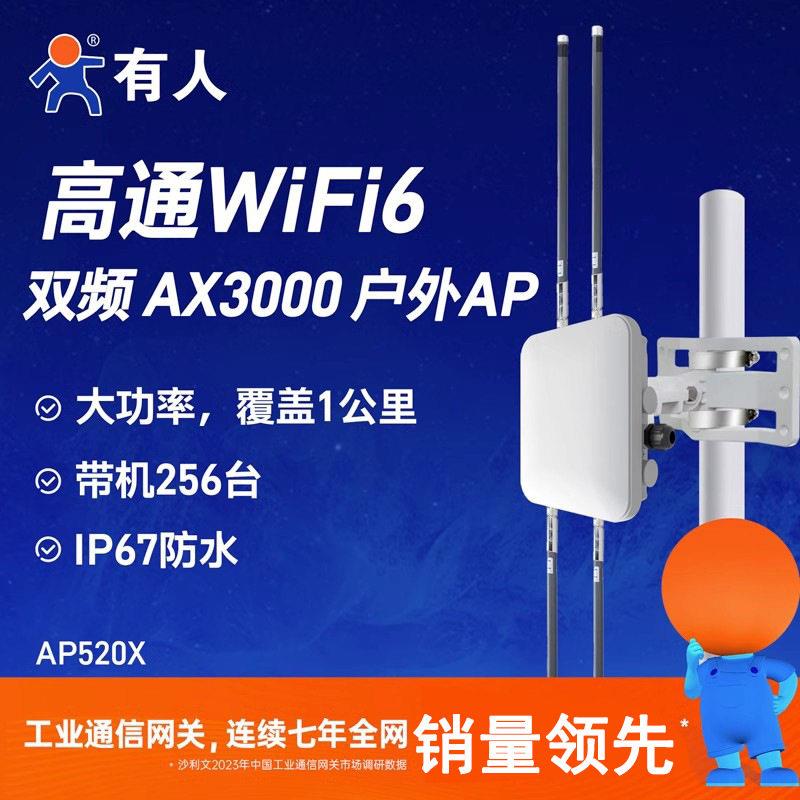有人室外ap路由器wifi放大通方案1公里防雷防雨全向覆盖AP520X