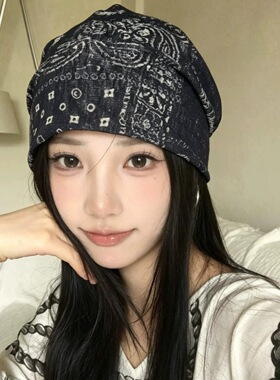 【夏日复古扎染堆堆帽】2026新款百搭显脸小薄款透气休闲女款包头