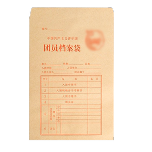 100个团员档案袋纯木浆纸新版学生共青团专用大号牛皮纸加厚文件资料袋收纳袋批发定制定做学校名称印logo