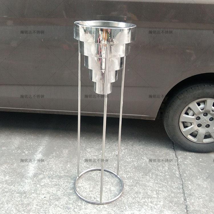 不锈钢创意术花架 金V属漆落地花架艺 733KT酒店软装烤摆放花盆架