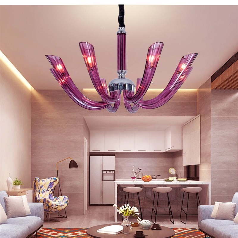 欧式漫咖啡厅网咖彩色水晶吊灯ktv走廊灯创意会S所美容院装饰灯具