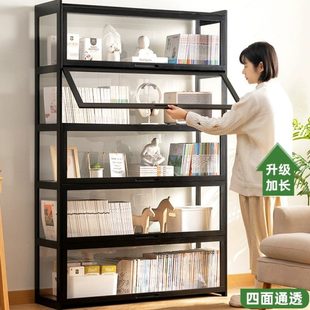 简约书柜置物柜展示柜亚克力书架带门防尘客厅收纳柜多层学生家用