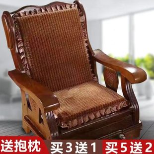 防滑四季 实木沙发垫带靠背凉椅座垫木质红木海绵坐垫2023新款 通用