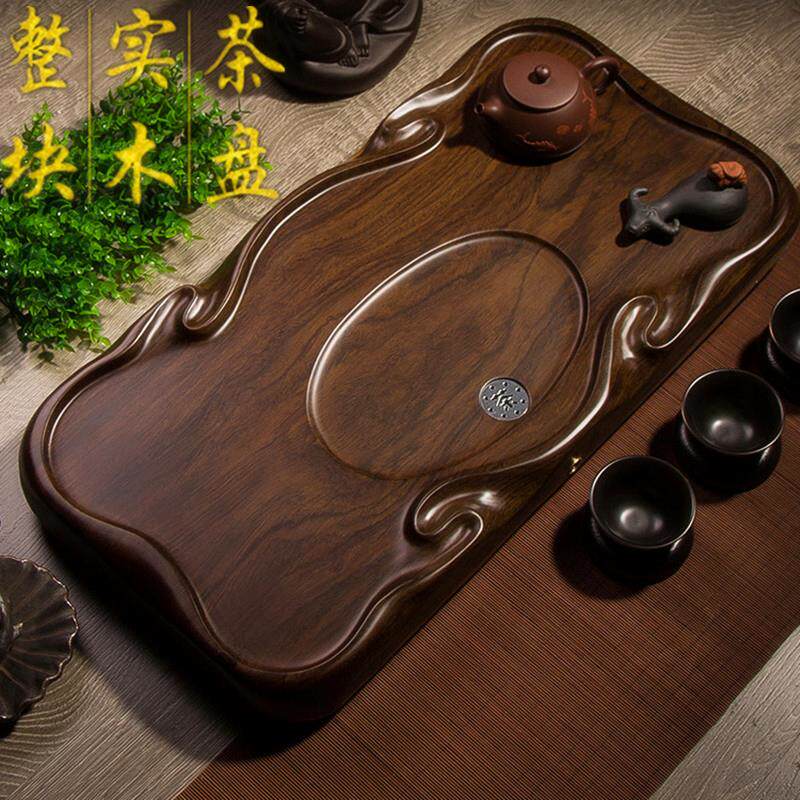 黑檀木茶盘整块实木办公室家用茶台新款功夫大号排接水盘茶具茶海