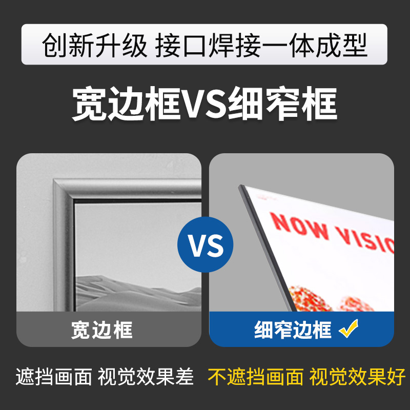 热销不锈钢无边框商场POP广告牌a4a3宣传kt板展架立式落地指示牌