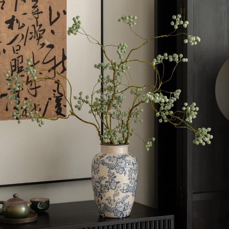 宋式美学花瓶青花瓷摆件客厅插花水培新中高级感陶瓷复古景德镇代
