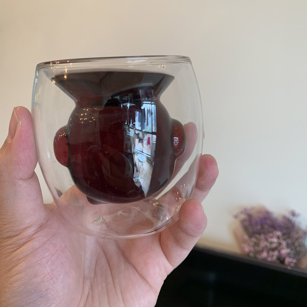 玻璃水杯可爱卡通酒杯玻璃杯机器人造型玻璃杯茶杯猫爪玻璃杯