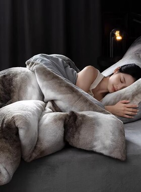 轻奢高级感丨獭兔绒四件套加厚珊瑚绒保暖床单被套机洗床上用品-4