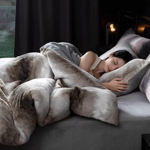 轻奢高级感丨獭兔绒四件套加厚珊瑚绒保暖床单被套机洗床上用品-7