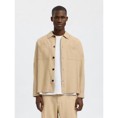 代购SELECTED思莱德男士衬衫透气舒适棉质长袖休闲日常衬衣爆款