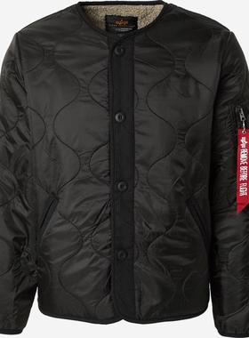 代购Alpha Industries阿尔法工业男士夹克保暖轻便黑色绗缝春秋