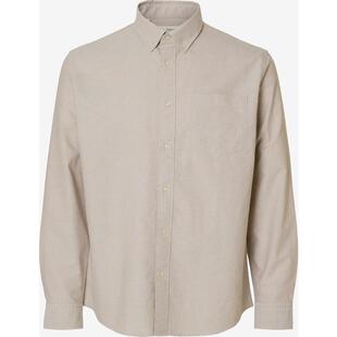 代购SELECTED思莱德男士衬衫透气抗皱棉质修身商务休闲衬衣爆款