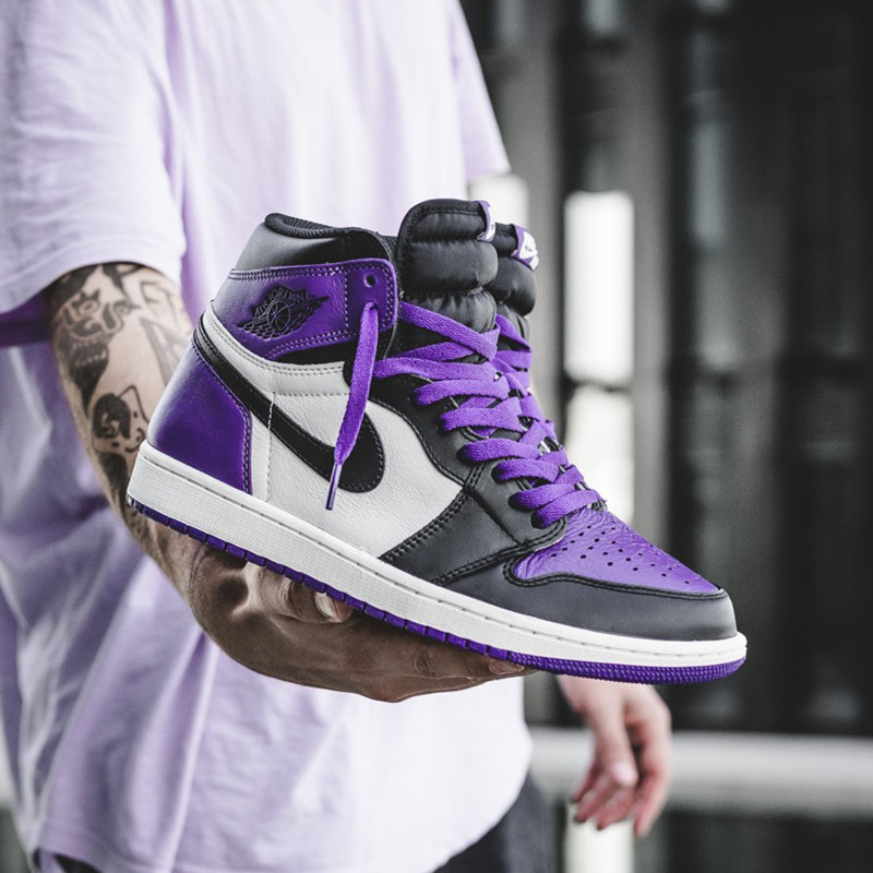 jordan 1 retro high court purple黑紫脚趾aj男篮球鞋555088-501