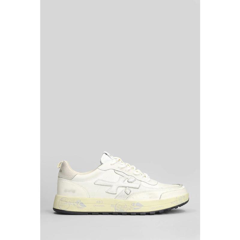 代购Premiata男士跑步鞋透气轻便耐磨缓震白色绒面革皮革橡胶底