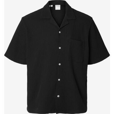 代购SELECTED思莱德男士衬衫透气舒适棉质短袖休闲日常衬衣爆款