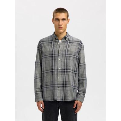 代购SELECTED思莱德男士衬衫透气舒适棉质长袖日常休闲衬衣爆款