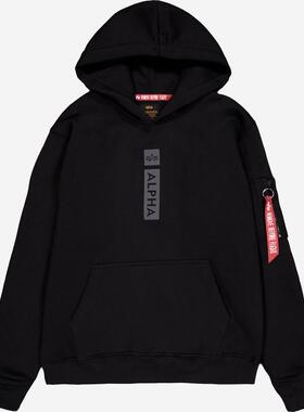 代购Alpha Industries阿尔法工业男士卫衣保暖舒适黑色棉质日常